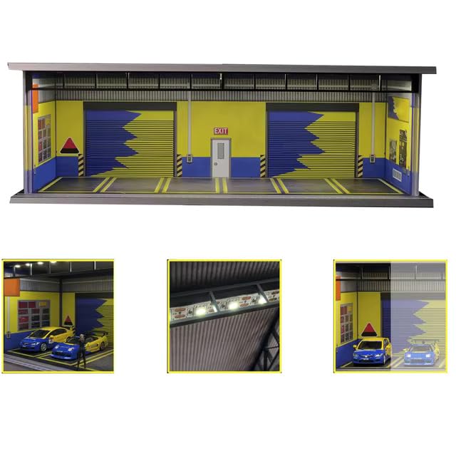 1:64 GFANS Model Car Diorama Garage Shops with LED Lighting Dealership Model Car Toy (Garage 7) — image 1