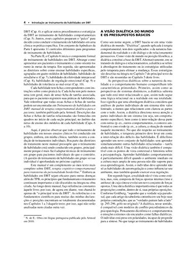 Treinamento de Habilidades em DBT: Manual de Terapia Comportamental Dialética para o Terapeuta