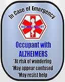 Alzheimers 2 Pack Medical Alert Safety Decal Sticker