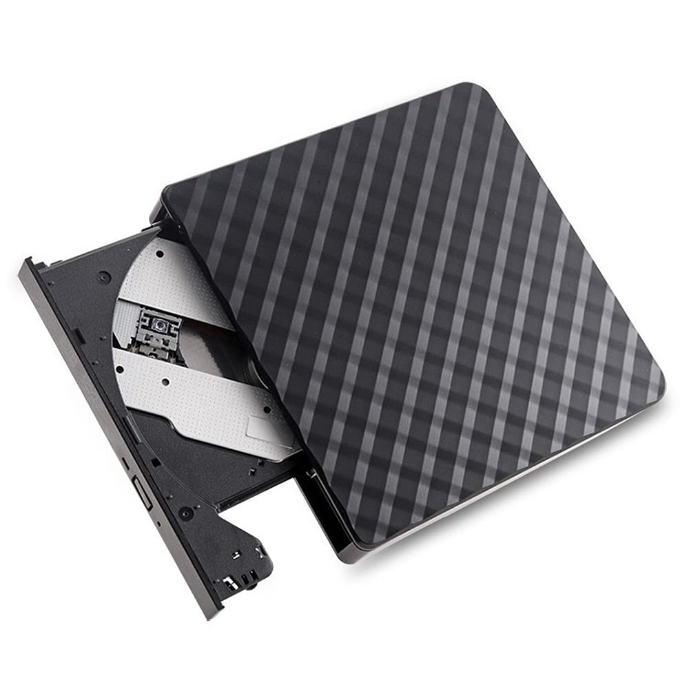 Eacam USB3.0 External Optical Drive DVD Burner Recorder CD Player Support One-key Recording Wide Application Black