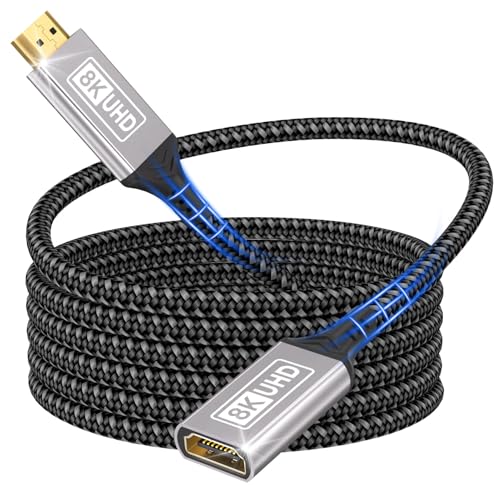 rallonge HDMI 2M Câble,10K 8K@60Hz 4K@144Hz câble d'extension HDMI 2.1 mâle vers femelle 48Gbit/s Ultra haute vitesse UHD HDCP Dynamic HDR10+ eARC...