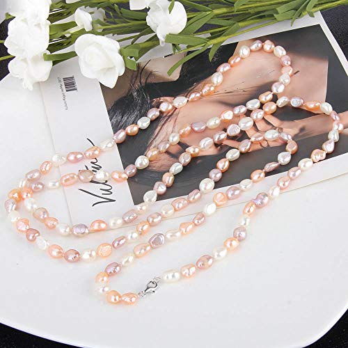 Multicolor Pearl Necklace for Women, Freshwater Cultured Baroque Pearls Strand Necklace for Pearl Jewelry 5
