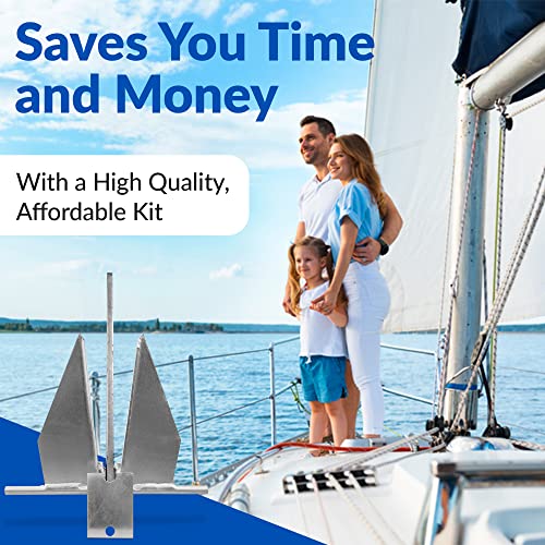 Windrider Superior Boat Anchor Kit Fluke Anchor With Anchor Chain And Anchor Rope Boat Anchors For Pontoon, Sail, Small Boats, Boat Anchors For 25' Boats… #TOP2