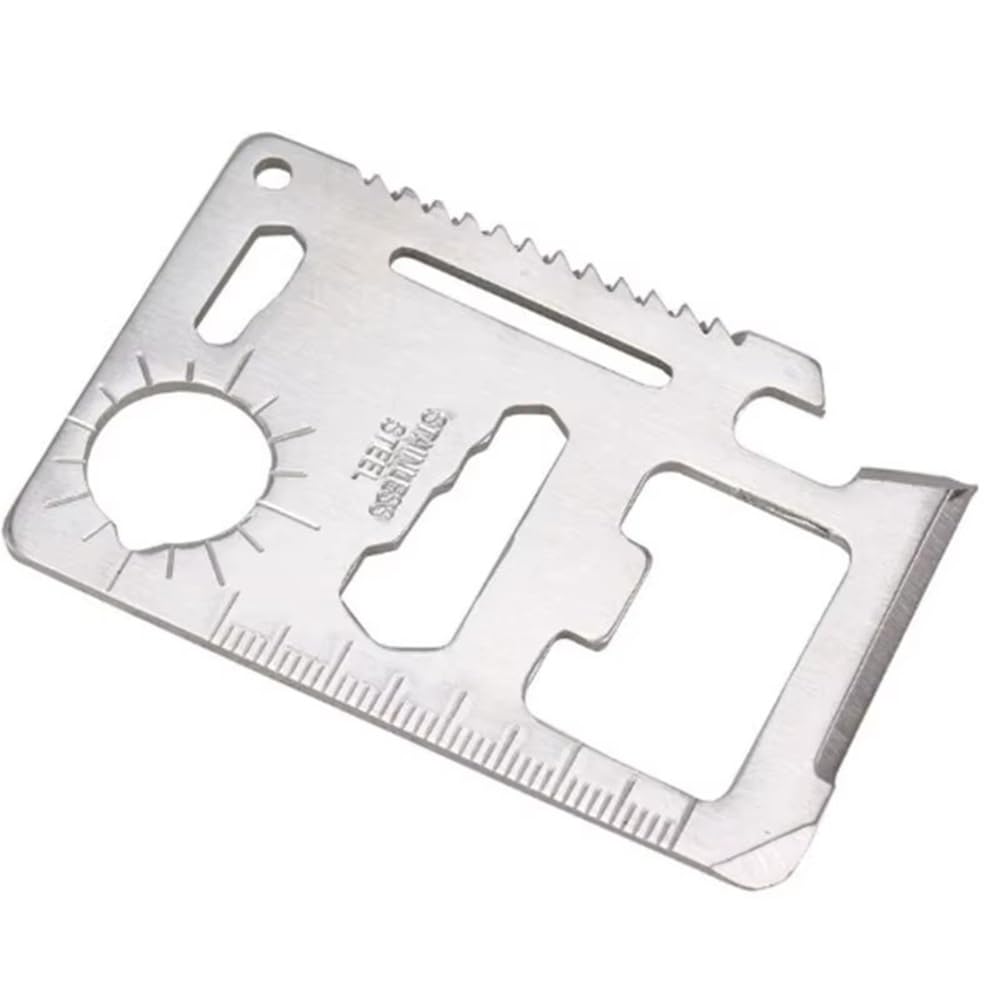 BHOOLU&GOOLU Portable Multi-Tool Knife, With 11 Functions - (Blade, Can Opener, Screwdriver, Ruler, Bottle Opener, Wrench, Saw, Keychain, Direction Aid, Stainless Steel) - 1 Pc/Pack-image-43