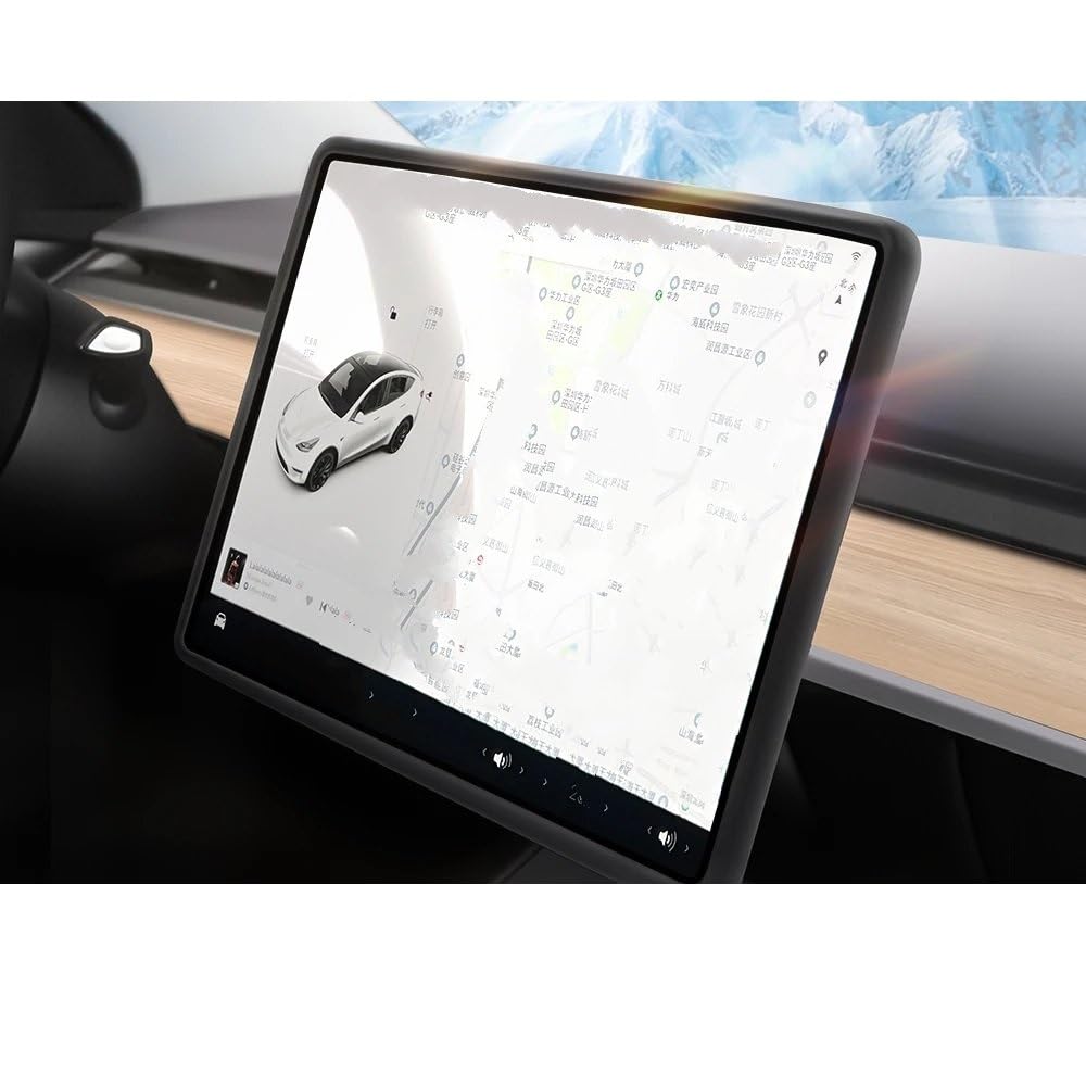 Pellicola Protettiva In Silicone Per Tesla Model 3 E Y – Cornice Per Display Centrale, Antigraffio 9H, Anti Impronte E Antiriflesso - 3
