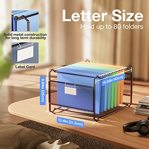Mesh Hanging File Organizer,Torolle Letter-Size File Folder Holder Crate Frame -Black #TOP1
