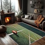 SherAvant American Football Field Rug - 3x4 Rug - Football Field Rug - Football Gridiron Rugby Area Rug - Sports Ball Game Rugs - Boys Sport Carpet - Football Field Home Decor
