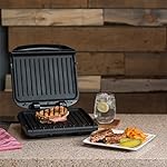 George Foreman 4-Serving Removable Plate Electric Grill and Panini Press, George Tough Non-Stick Coating, Drip Tray Catches Grease, Black - Image 5