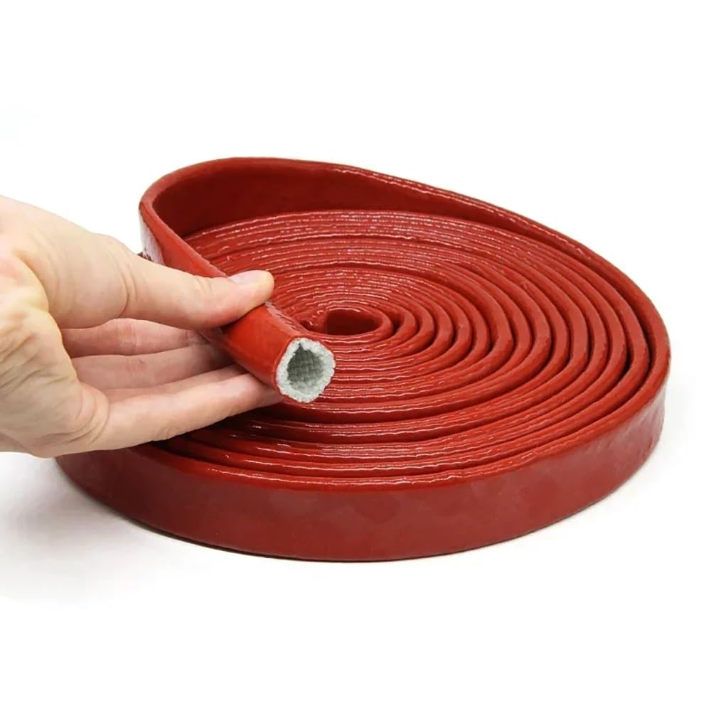 Manga ignífuga de 3 metros - Tubo de fibra de vidrio de silicona resistente a altas temperaturas (ID de 4 mm-35 mm) - Retardante de llama(Red,35mm)