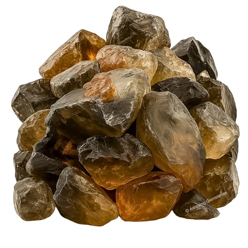 Image of Amazing Gemstone 2 Pieces Smoky Quartz Raw Crystals and Healing Stones, Natural Rocks for Tumbling and DIY Raw Stones and Crystals