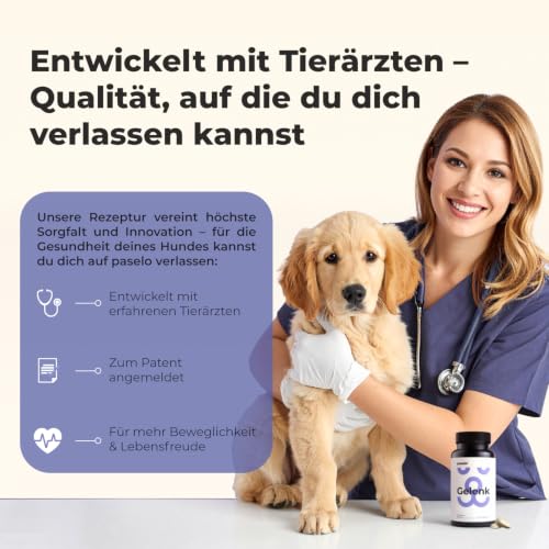 Gelenktabletten für Hunde – 120 Tabletten – 13-Fach Wirkstoffkomplex mit Grünlippmuschel & MSM – entwickelt mit Tierärzten, laborgeprüft, zum Patent angemeldet, Made in Germany – Einführungspreis