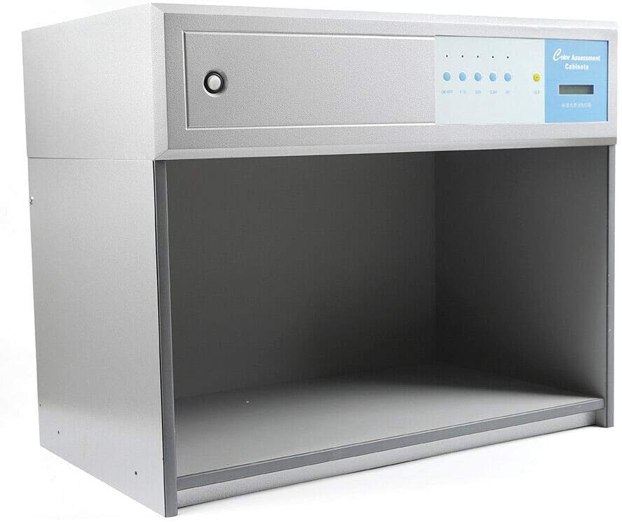 QUEWATSA Professional Color Matching Cabinet,110V Lab Color Matching Light Box,Color Assessment Cabinet with 4 Light Sources,Color Controller Cabinet for Textile,Printing Color Matching