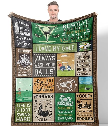 Hocgiwd Golf Gifts for Men Golf Gifts for Men Unique Funny Golfing Gift Cool Golfing Gift Idea for Golfers Golfer Birthday Present Blanket 60 x 50