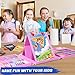 All in One Art Supplies, Art Kit Includes Origami & Paper-Cutting Crafts, Easel, Colored Pencils, Crayons, Drawing Book, Coloring Book, Watercolor Markers and More, Art Set for Kids Girls Boys, Pink