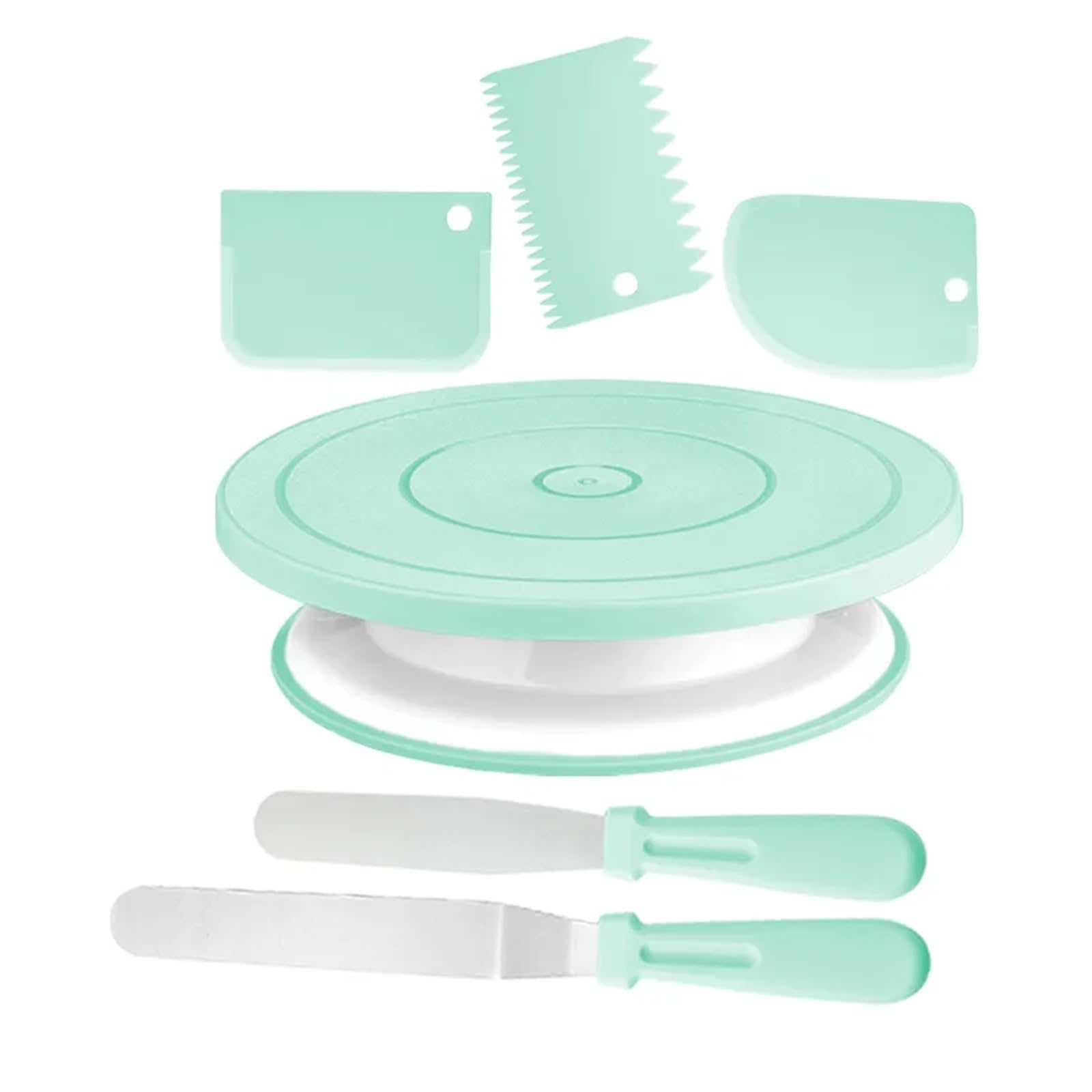 FonHNDG Cake turntable 1 SET Rotating Cake Turntable Revolving Stand Decorating Kit Bake Pastry For Kitchen(Green)