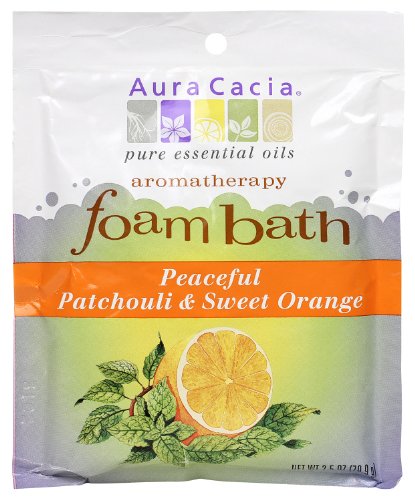 Aura Cacia Aromatherapy Foam Bath, Peaceful Patchouli and Sweet Orange, 2.5 ounce packet (Pack of 3)