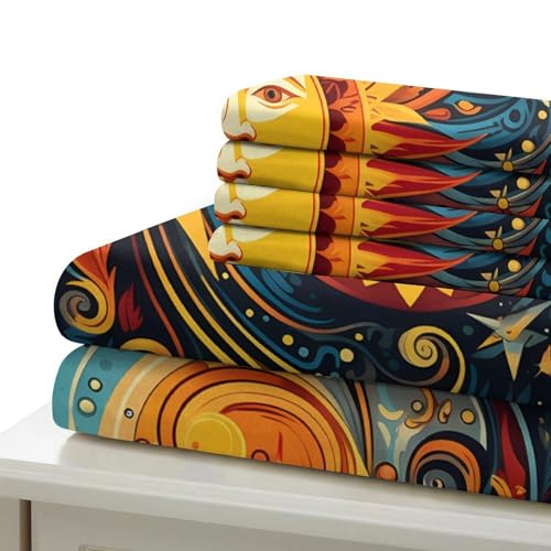 Housse de couette soleil bohème microfibre hypoallergénique contre la transpiration nocturne