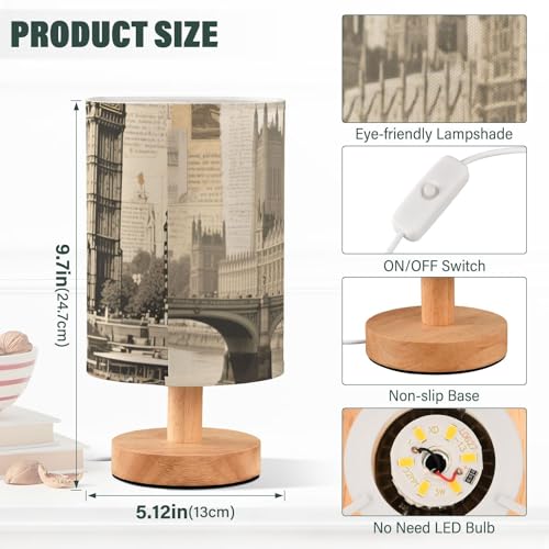 Lámpara de mesa pequeña decorativa Retro Brown miniatura 3