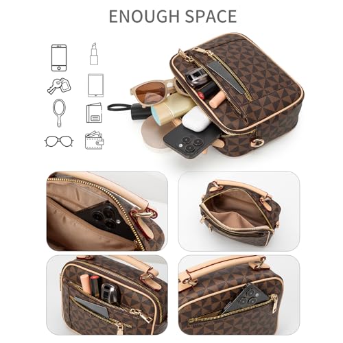 Unisex Crossbody Messenger Bag, Vegan Leather Shoulder Satchel with Adjustable Strap, Vintage Geometric Design for Daily Use3