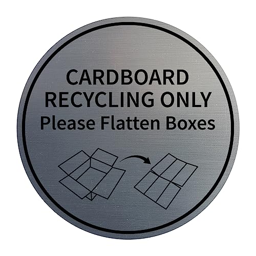 Carton Recycling Plaque Signalétique Tri Sélectif Entreprise Argent M
