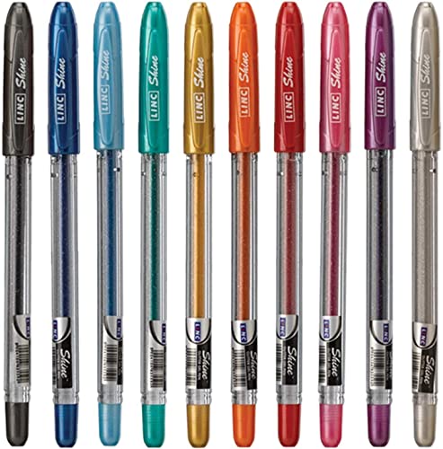 Linc Extra Sparkle Glitter Gel Pens 10 colores miniatura 2