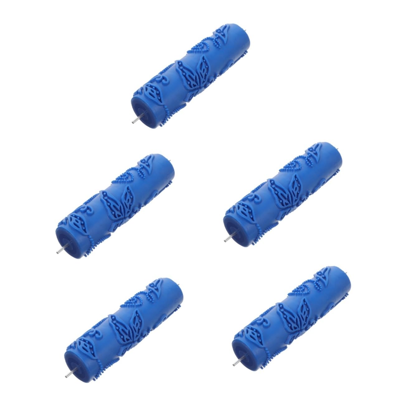Operitacx 5 Stück Druckzylinder wandsticker tapetenkleister Wanddesign Wandfarbe Wandmalrolle geprägt malen texturiert gemustert Rollen für dekorative Texturwalze Gummiwalze lackieren Blue