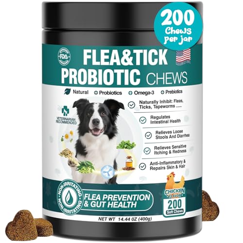 Dog Probiotics Flea and Tick for Dogs Chewable Puppy Probiotic Do...