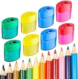 【Herramientas convenientes】- estos sacapuntas de madera de doble agujero son adecuados para ingenieros, maestros, estudiantes, cajones e incluso para personas que aman usar lápices de grafito y colores. El sacapuntas de mano con diferentes colores perfecto para usar en escuelas, oficinas, hogares, proyectos de arte, etc.