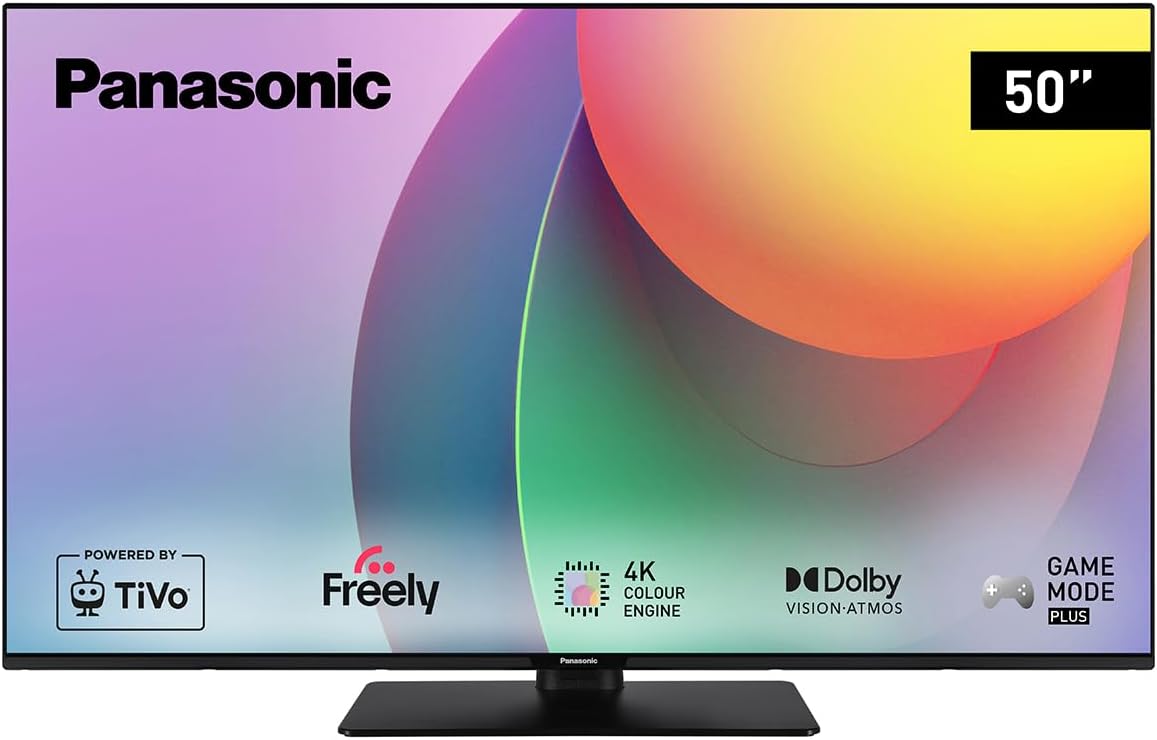 Panasonic TB-50W60AEY, W60 Series 50 inch 4K Ultra HD LED Smart TV, 2024, Freely, TiVo, 4K Colour Engine, Dolby Vision & Atmos, For An Exceptional Visual Experience