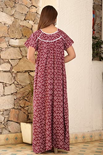 Image of Women's Cotton Solid Maxi Nighty