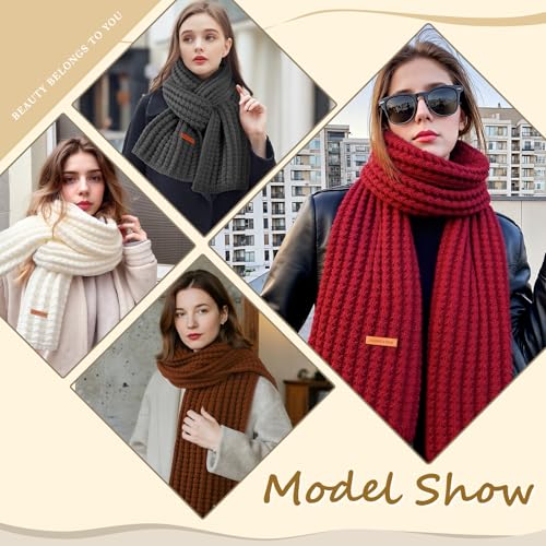 Trifabricy Scarf for Women, Soft Acrylic Winter Scarves, Womens Warm Thick Scarf for Cold Weather, Stylish Design, Unisex Winter Fashion Accessory
