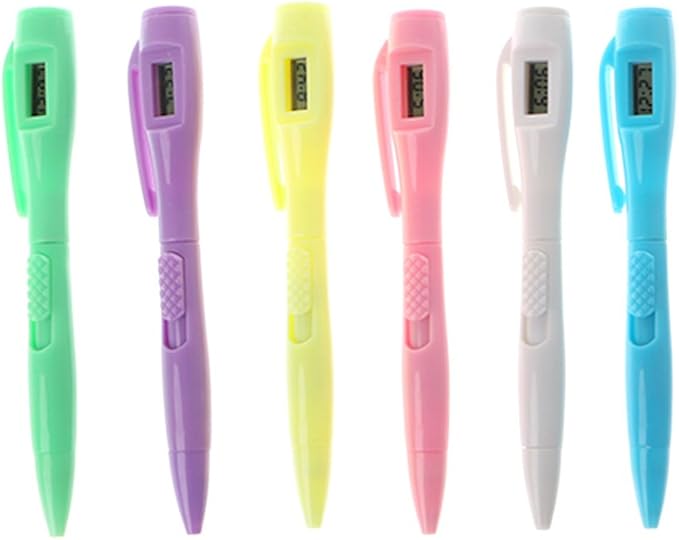 Hibye 1Pcs Ballpoint Pen with Digital Clock Electronic