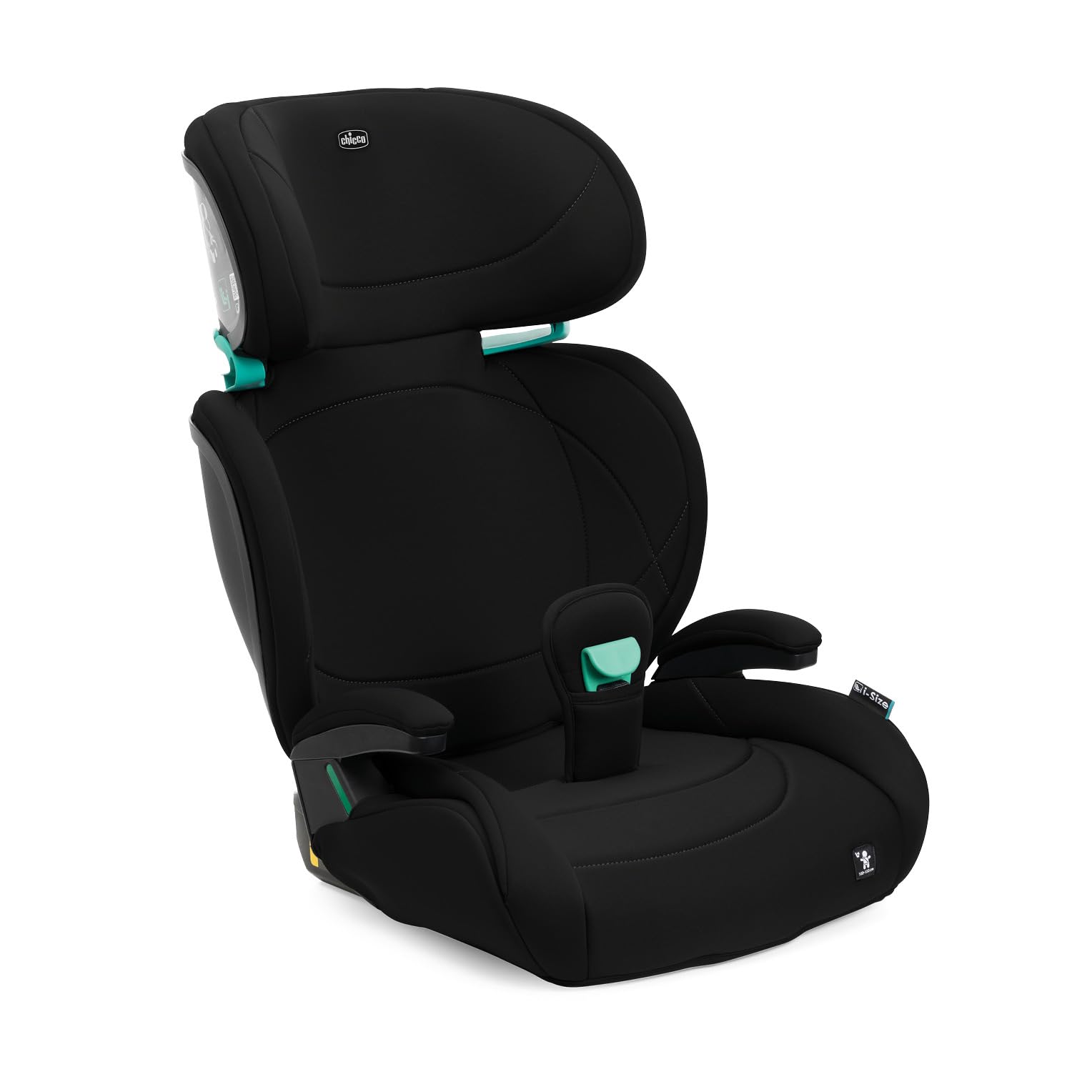 Chicco Quizy Lite i-Size, Kindersitz für 3-12 Jahre (100-150 cm), verstellbar in der Neigung, höhenverstellbar, gepolsterte Armlehnen und bequemer Sitz