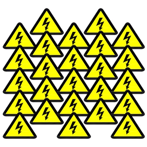 Danger électrique haute tension adhésif triangle jaune 50 mm pour sécuriser armoires 25pcs