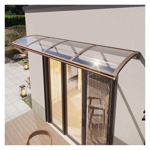 Toldo de policarbonato para puerta, protección UV, agua, nieve, para entrada, patio y terraza, elegante diseño de arco, cubierta duradera para puerta de exterior
