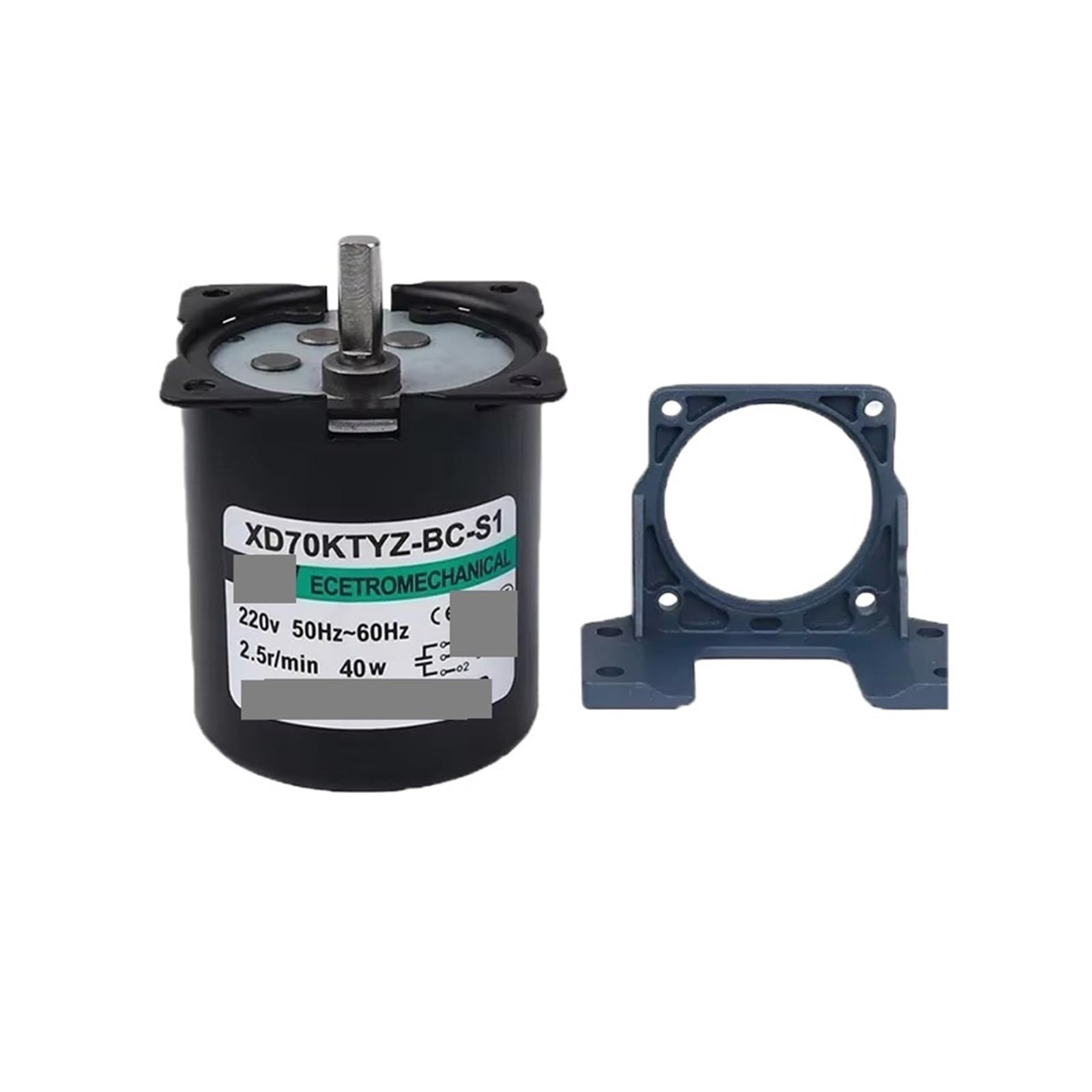MUYTQAERG Synchronous Motor 70KTYZ 220V 40W Eccentric Axis AC + Bracket 2.5rpm -110rpm(5rpm)