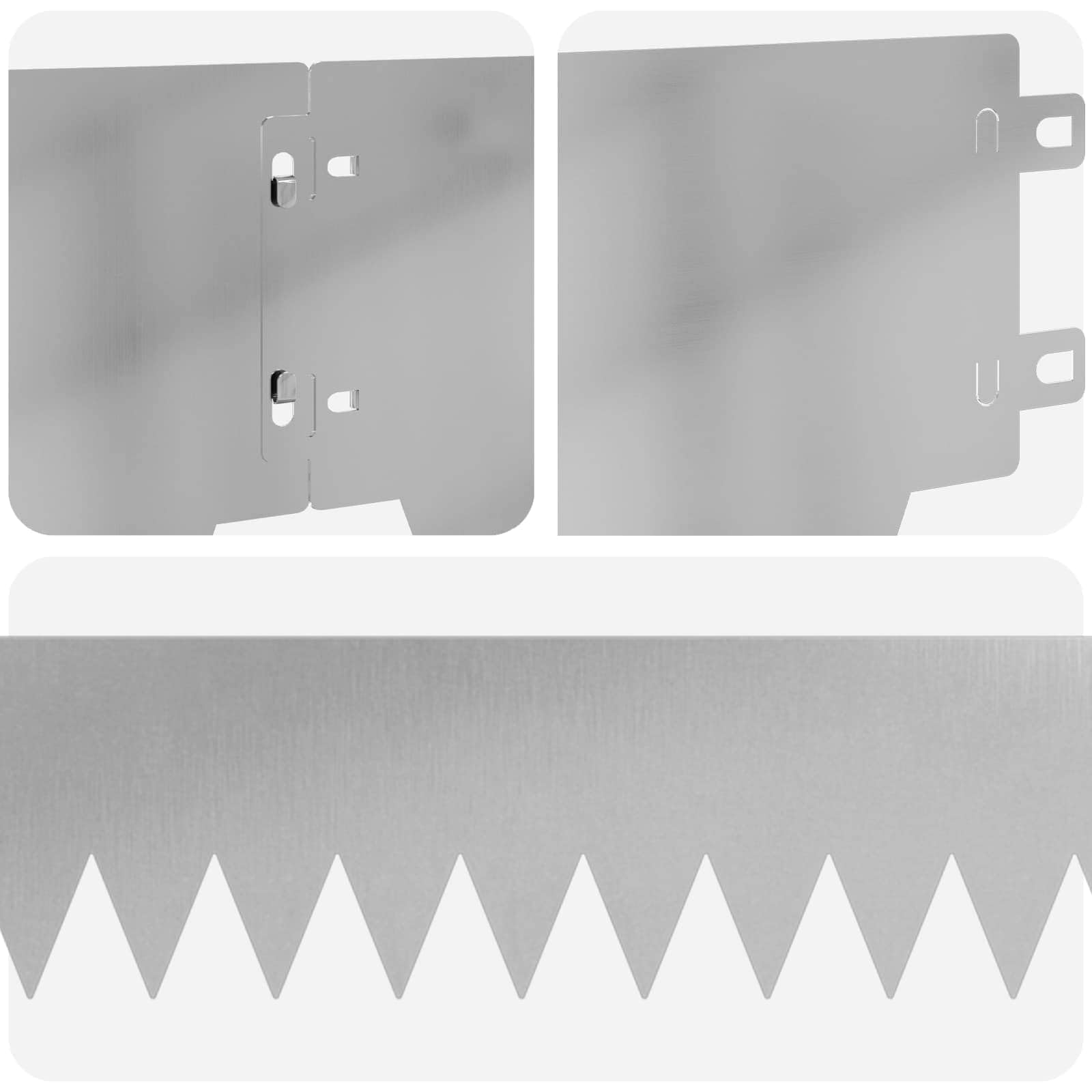 vidaXL Raseneinfassung 50 pcs 103 x 15 cm Metall Silber, Moderne Stahlrasenkante, Wetterfeste Rasendekoration, Flexible Lösungen für die Rasenpflege, Zubehör für den Außenbereich