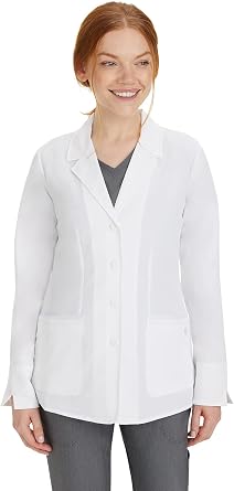 Healing Hands Womens Lab Coat 4 Pocket Full Sleeve Mid Length 5064 Felicity The White Coat Minimalist Collection