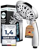 brausekopf dusche amazon 💦 PREMIUM QUALITÄT: Shower Head aus hochwertigem ABS-Material mit exquisit verchromter Oberfläche & ergonomisch geformten Griff - Kleiner, besonders leichter & handlicher Hochdruck Duschkopf