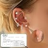 Hypoallergenic Flat Back Earring Sets for Multiple Piercing Sterling Silver Small Huggie Hoop Earrings for Women Surgical Stainless Steel FlatBack Silver Stud Earrings Trendy Cartilage Earring Stacks #1