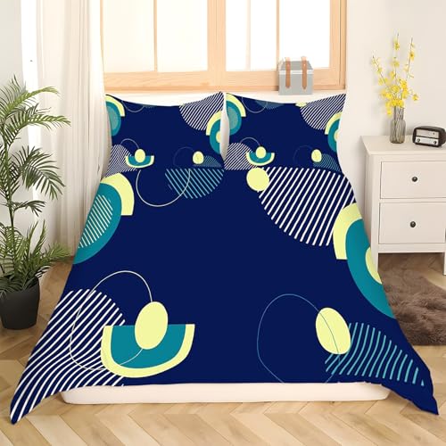 Housse de couette 160x200 microfibre douce avec zip ensemble de lit 3 pièces