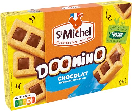 St Michel Doomino Chocolate 180 g – Deliciosas galletas de chocolate – 9 paquetes de 180 g