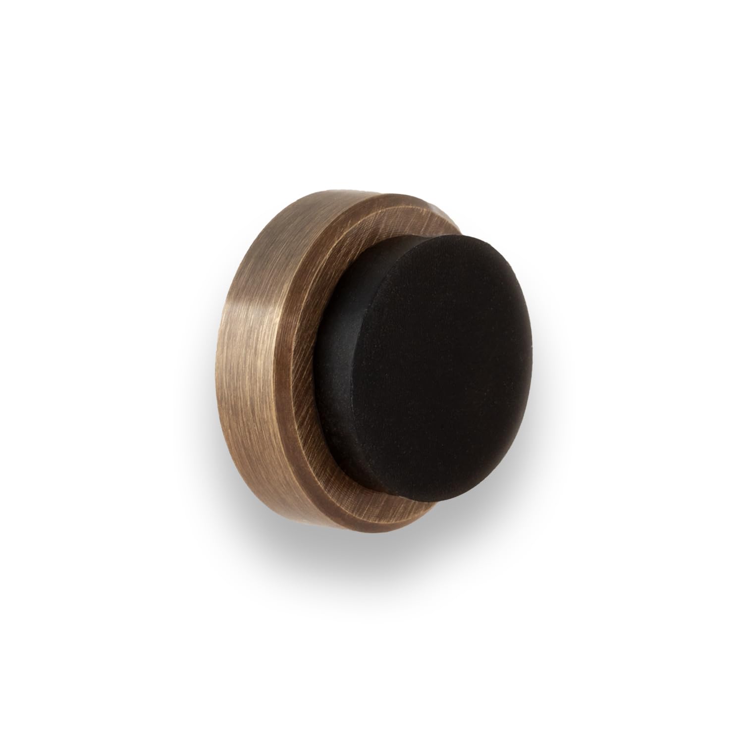 EVI Herrajes | Adhesive Door Stop for Wall/Handle | 24x14 mm | Aged Brass Finish | Includes Screw + Mounting Plug | Mod. 04020524TPMLCU
