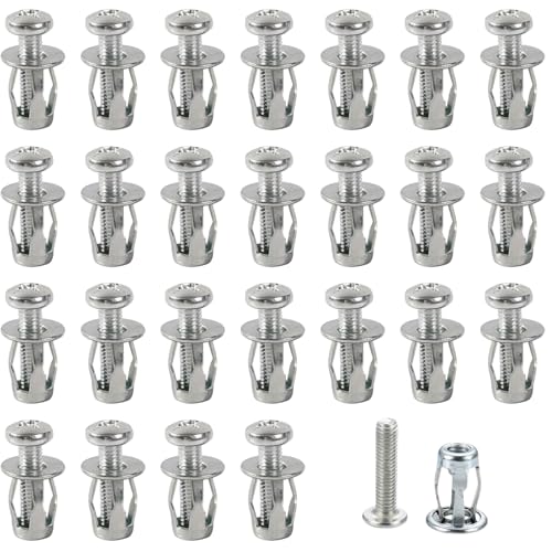 MOUNTTU 25 Viti di espansione, bulloni di espansione in Acciaio M 5 x 25, bulloni di Ancoraggio per pareti Metalliche Cave, Porte Metalliche, di Ancoraggio in lamiera di Ferro, di espansi