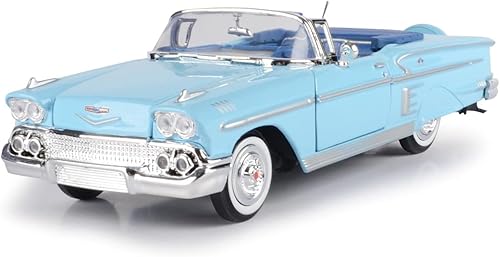 Miniatura 2 de 1958 Chevrolet Impala Convertible azul - Motormax Premium American 73267 - Modelo fundido a presión a escala 124