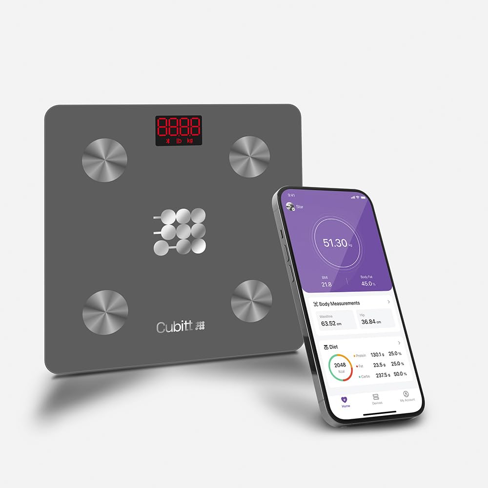 CUBITT Smart Digital Weight Scale 13 Body Composition Analizer BMI Muscle Mass Body Fat Scale with Smartphone App