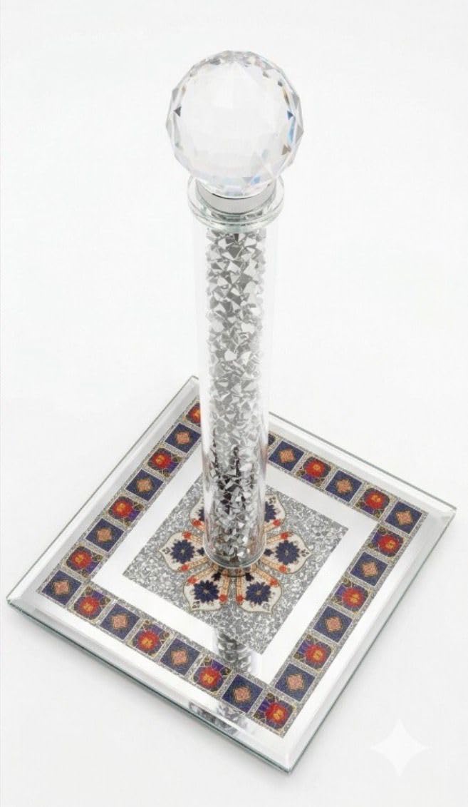 Portarrollos de papel rosa con soporte de cristal diamante para toallas de cocina