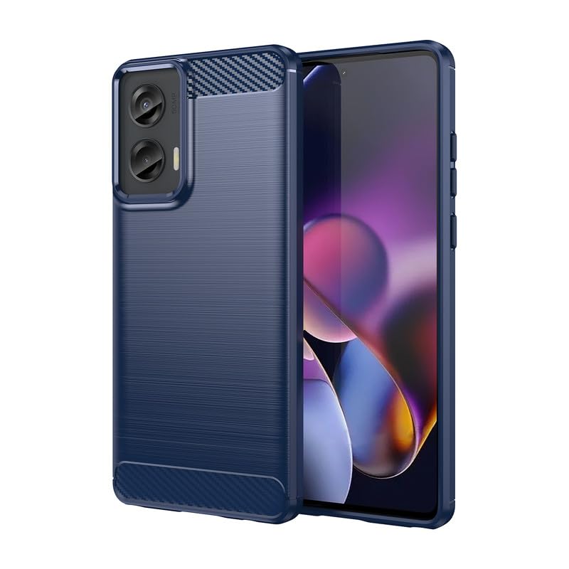Image of Hybrid Carbon Fiber Back Case for Moto G Stylus 5G 2024 (Blue)