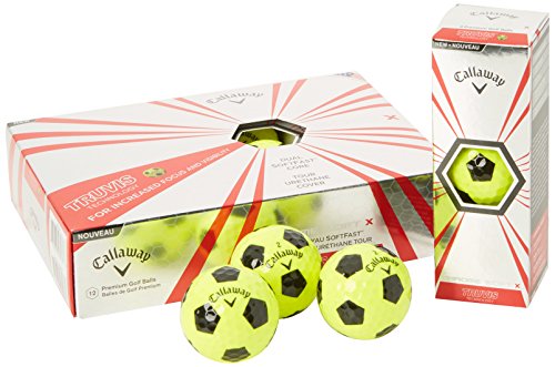 Callaway Chrome Soft X Golf Balls, Prior Generation, (One Dozen), Yellow/Black Truvis Pattern