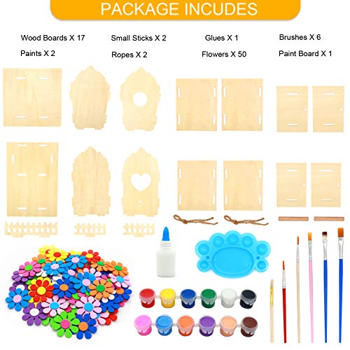 image for Oceanblues DIY Bird House Kit, Kids Crafts Wood Arts Build and Paint O